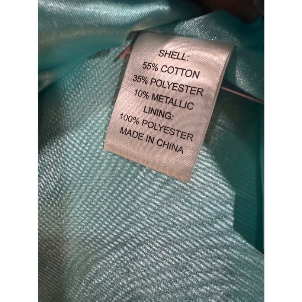 Lilly Pulitzer Strapless Beaded Cocktail Dress Aqua Gold Wedding Guest Party - Picture 12 of 12